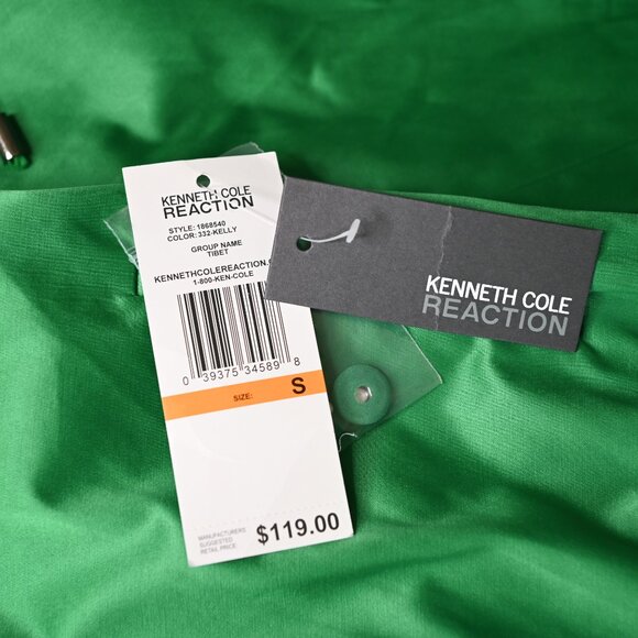 KENNETH COLE REACTION Kelly Green Lined Satin Look Jacket - NWT - Size Small - Picture 11 of 14